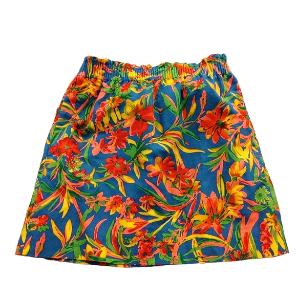 NWOT Women's J.Crew Pull-on skirt in Ratti® tropical toile linen - Picture 2 of 3